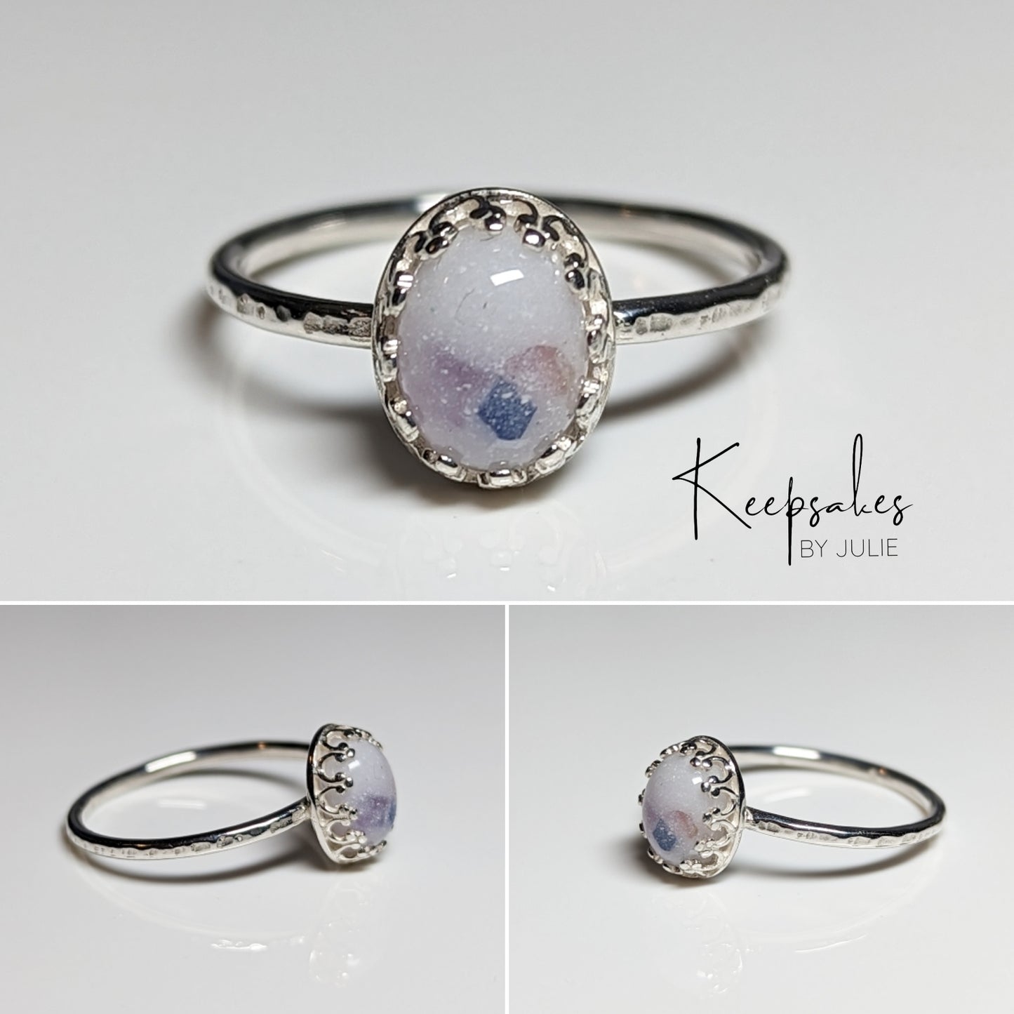 8x6mm Oval Sterling Silver Crown ring