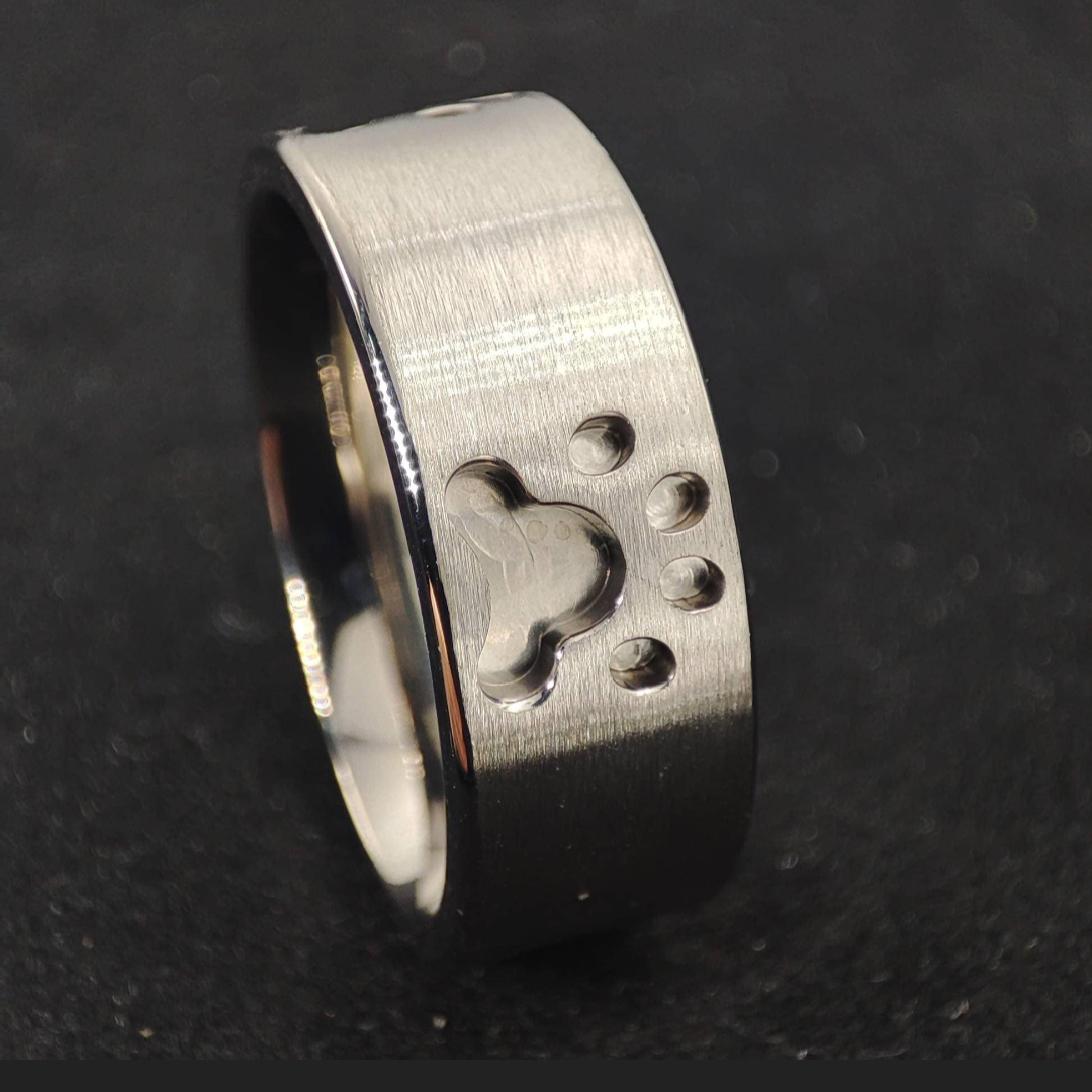 Paw print ring 8 mm