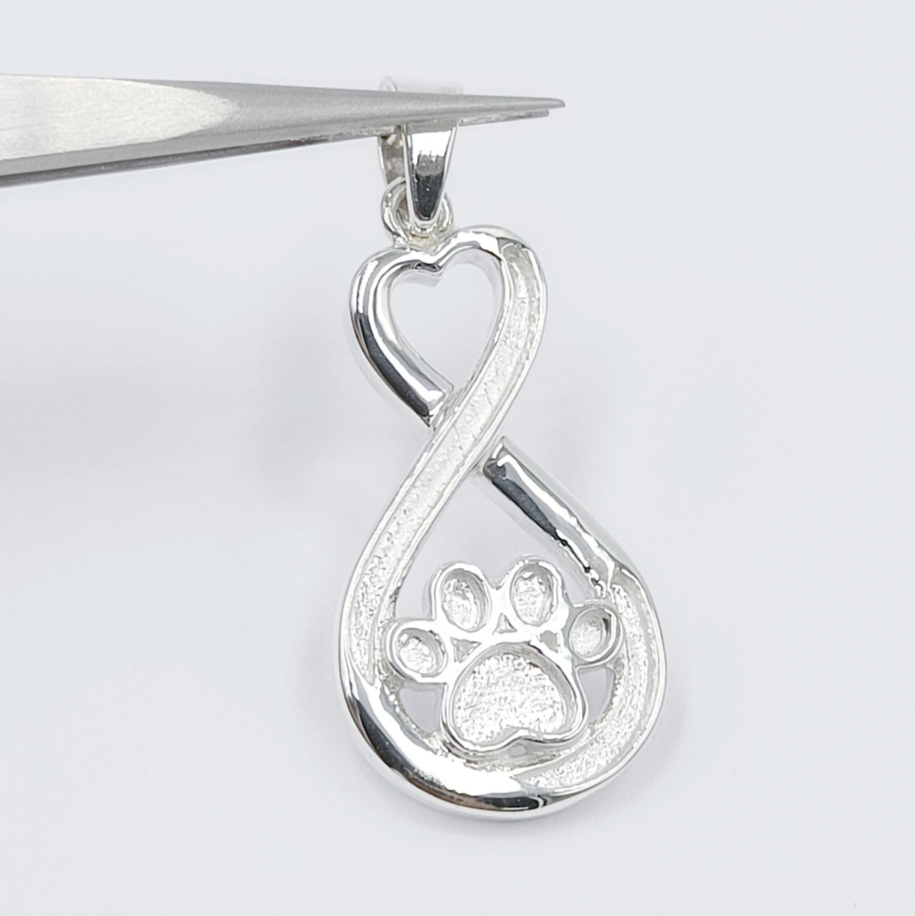 Infinity Paw Pendant with Chain - 16 x 28 mm