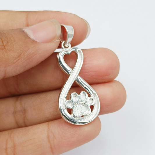 Infinity Paw Pendant with Chain - 16 x 28 mm