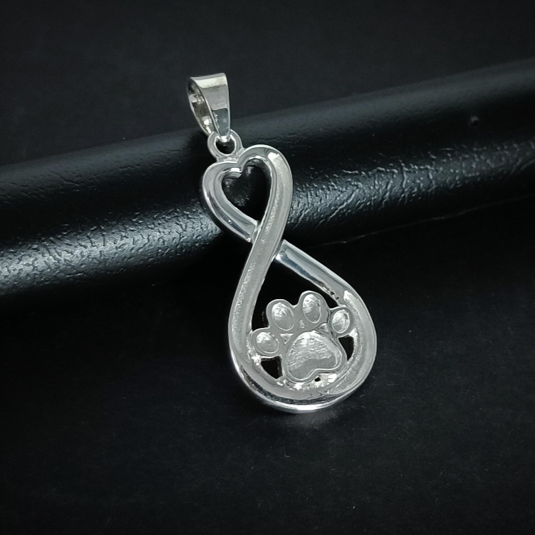 Infinity Paw Pendant with Chain - 16 x 28 mm