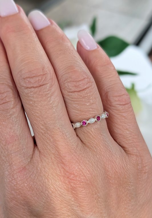 Full Marquise Birthstone Stackable ring