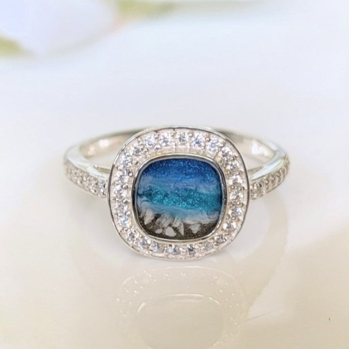 Cushion Halo ring - 7mm bezel