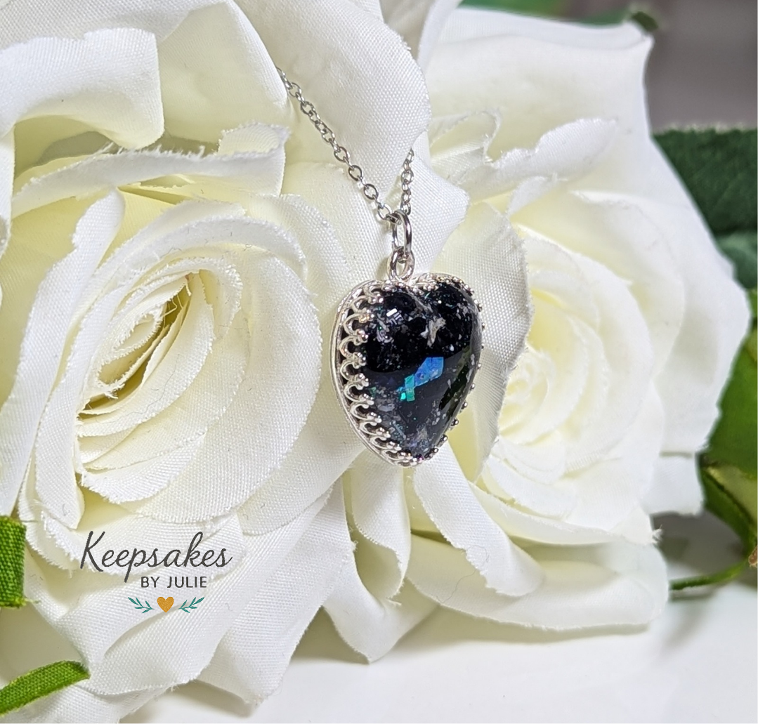 18 mm Sterling Silver Crown Heart Pendant