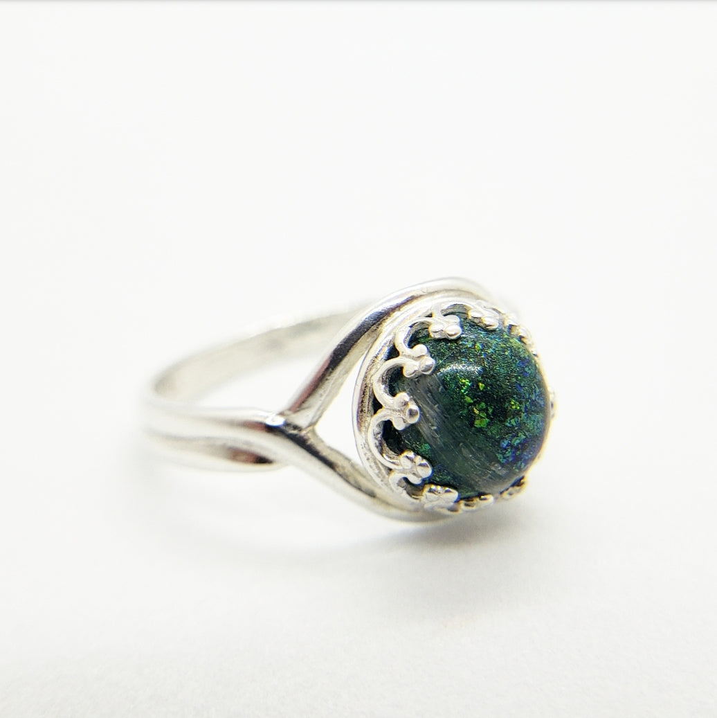 8 mm Stone Sterling Silver Crown Ring