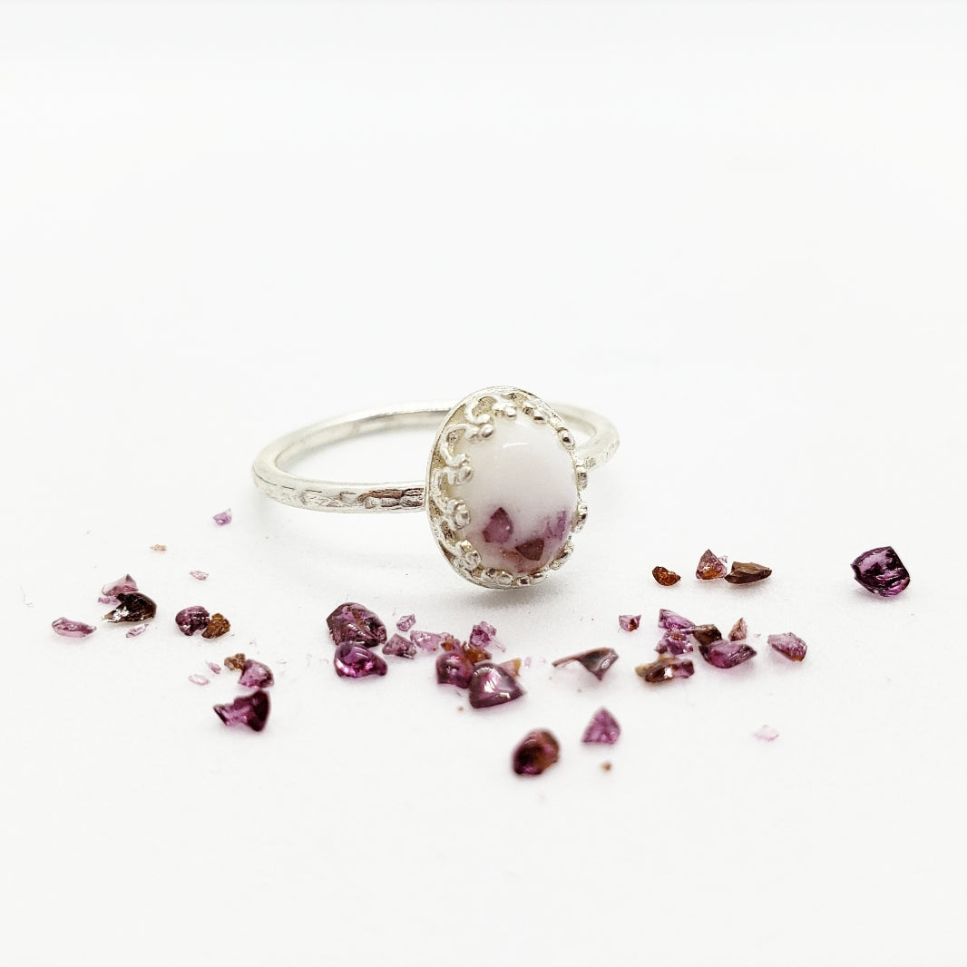 8x6mm Oval Sterling Silver Crown ring