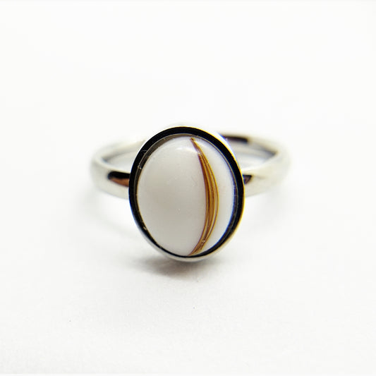 Oval Keepsake ring - 8x10 mm Stainless Steel