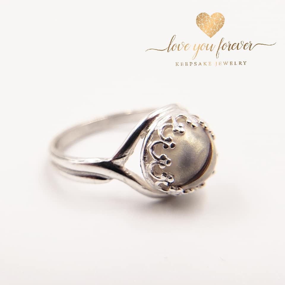 8 mm Stone Sterling Silver Crown Ring