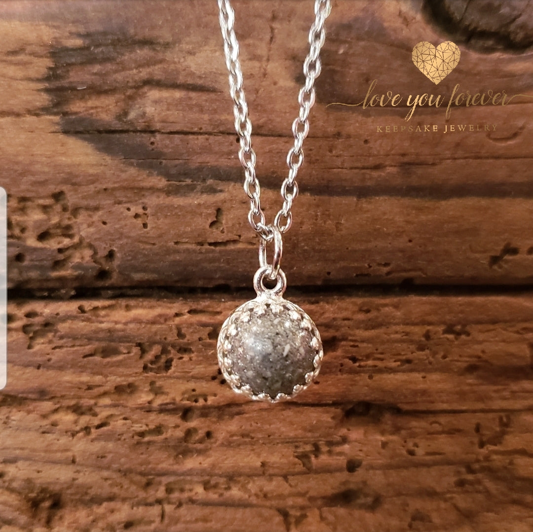 8 mm Sterling Silver Crown Pendant