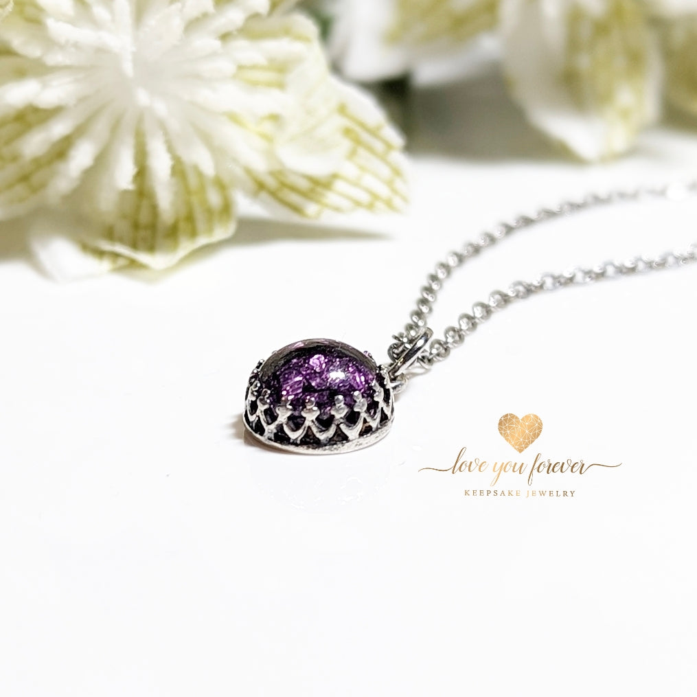 8 mm Sterling Silver Crown Pendant