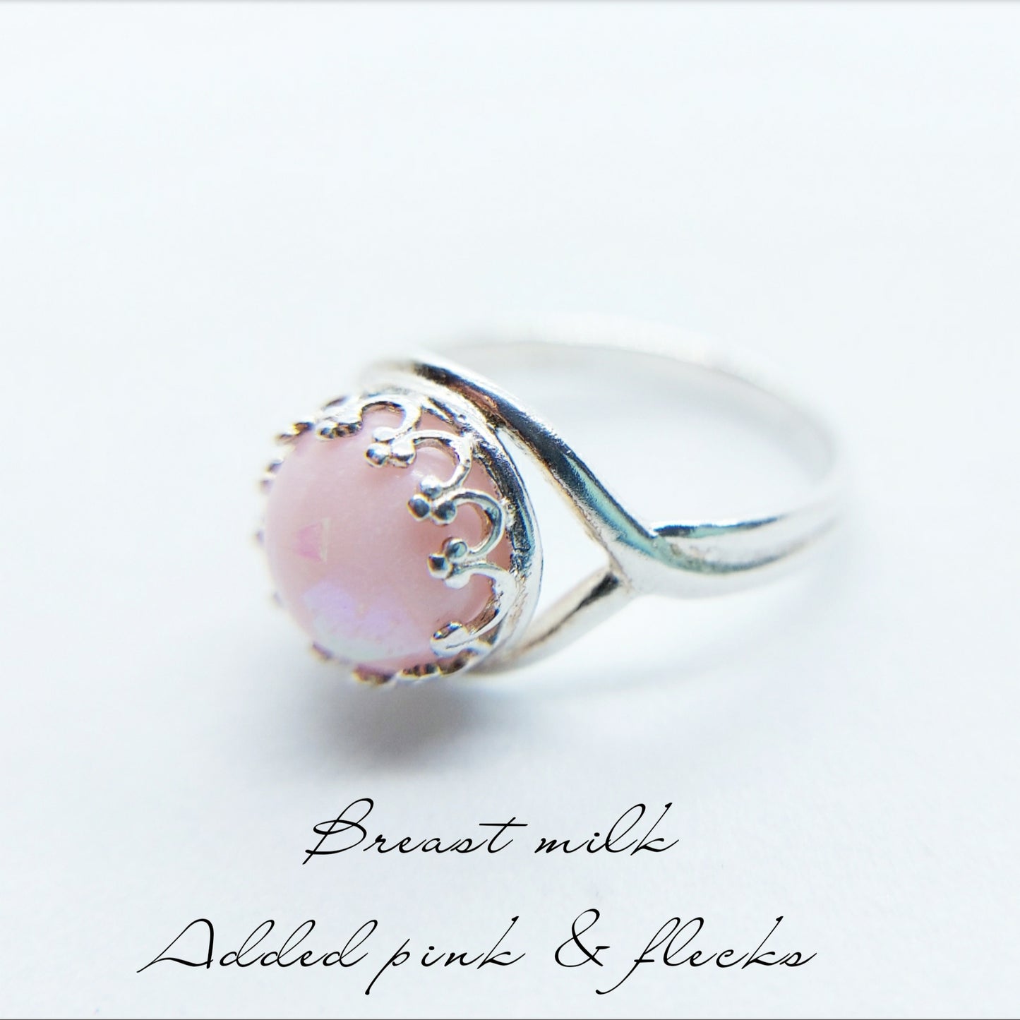 8 mm Stone Sterling Silver Crown Ring