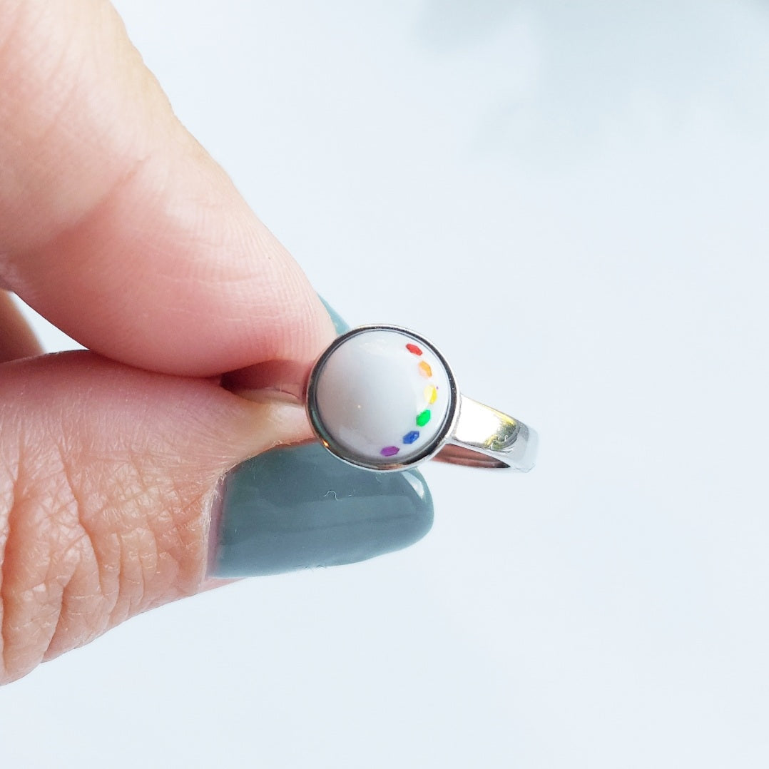 8 mm stone sterling silver ring