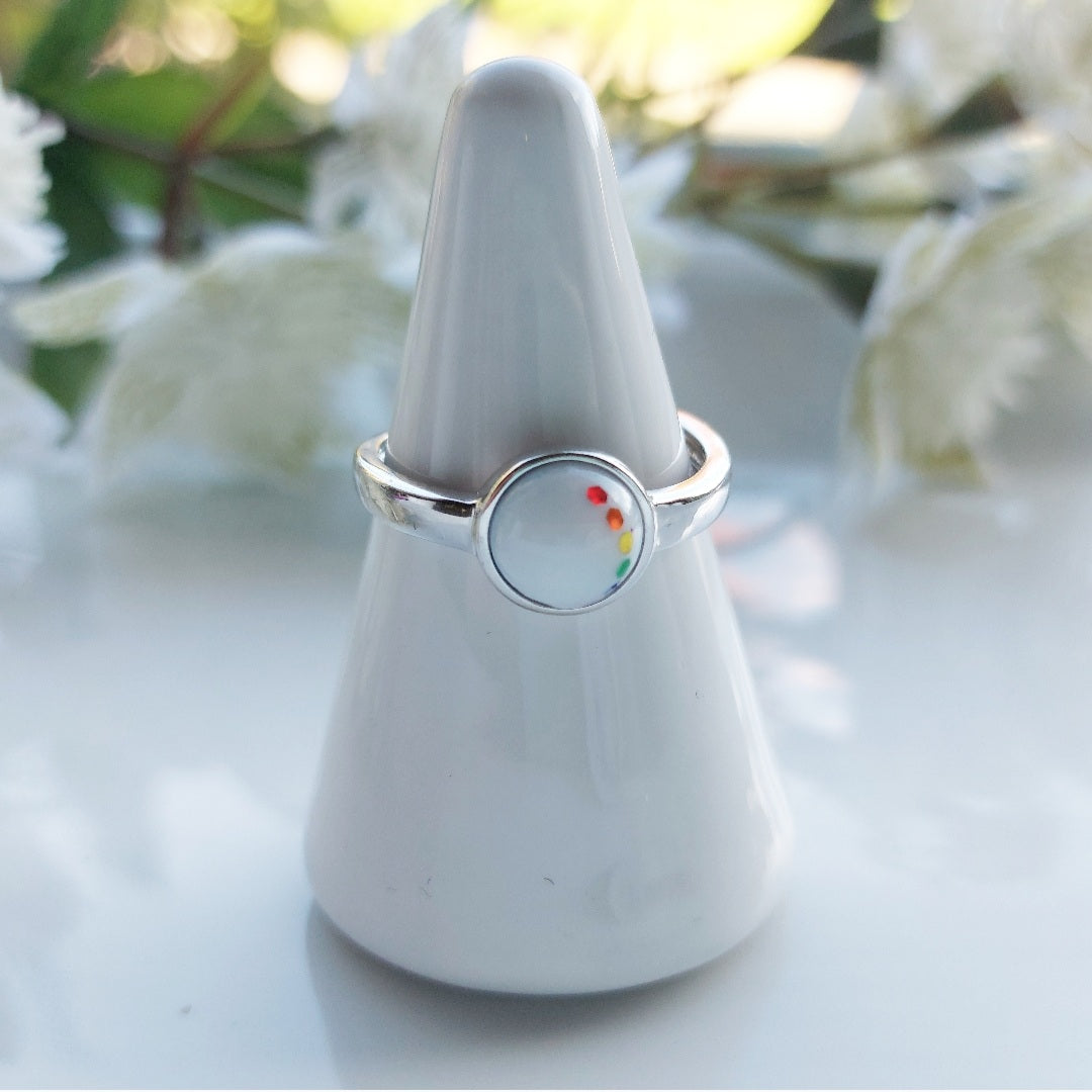 8 mm stone sterling silver ring