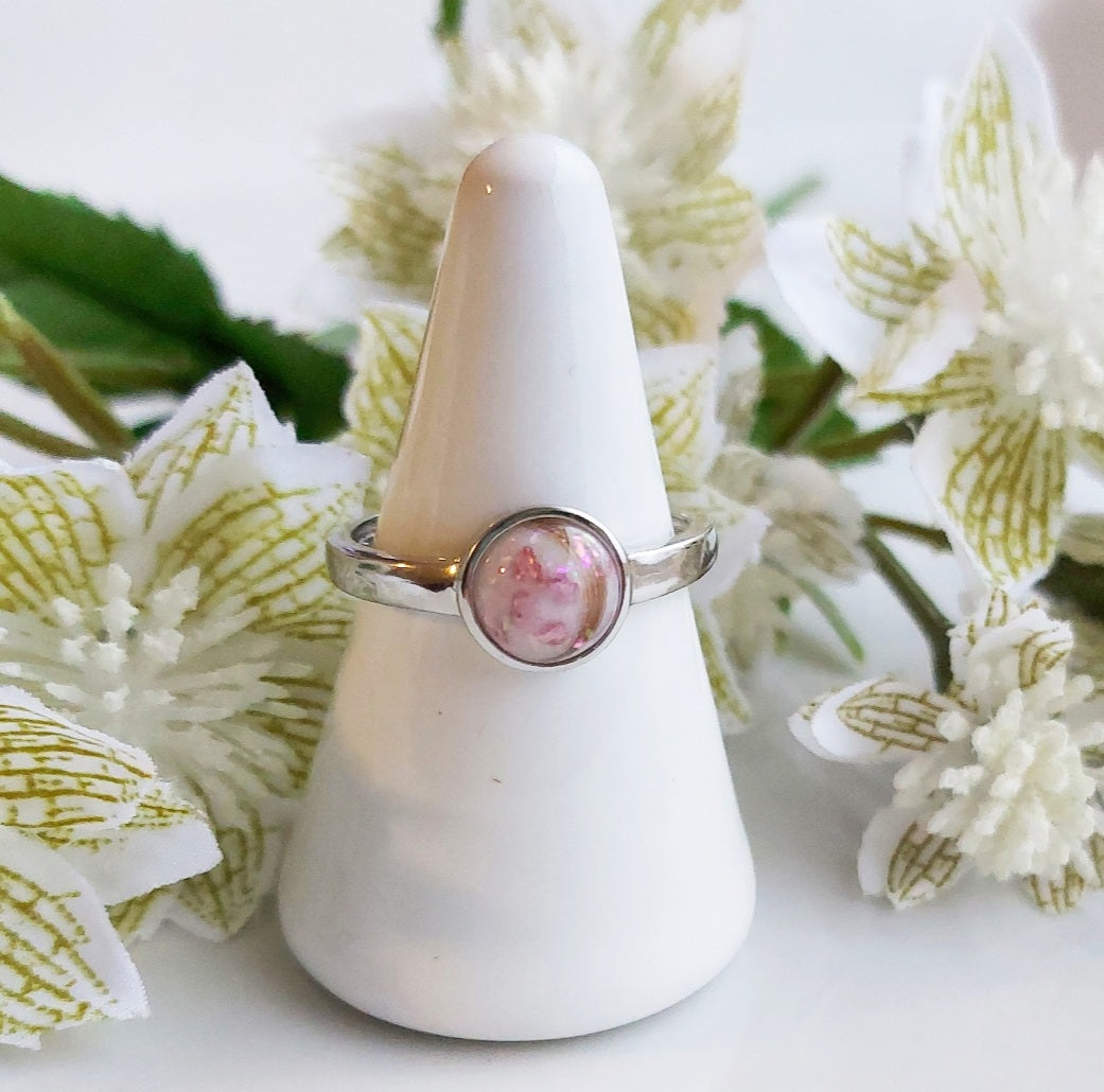 8 mm stone sterling silver ring