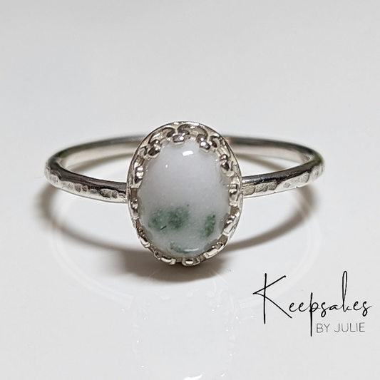 8x6mm Oval Sterling Silver Crown ring