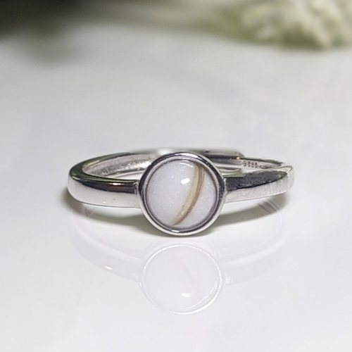 6 mm stone sterling silver ring