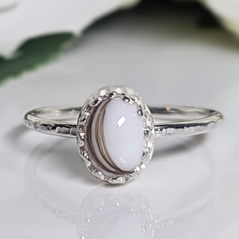 8x6mm Oval Sterling Silver Crown ring