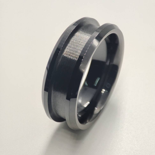 Black 8mm Ceramic Channel ring