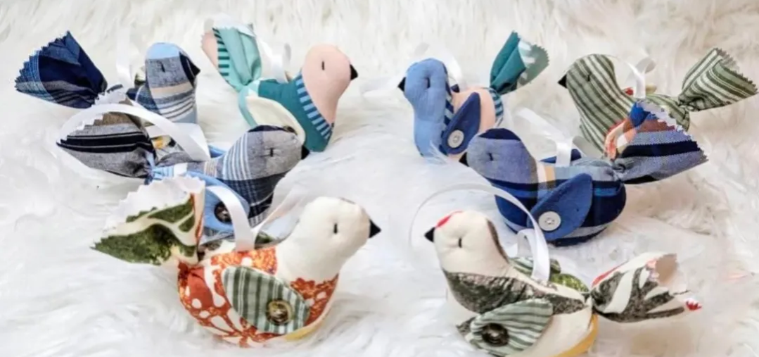 Hearts & Bird Ornaments
