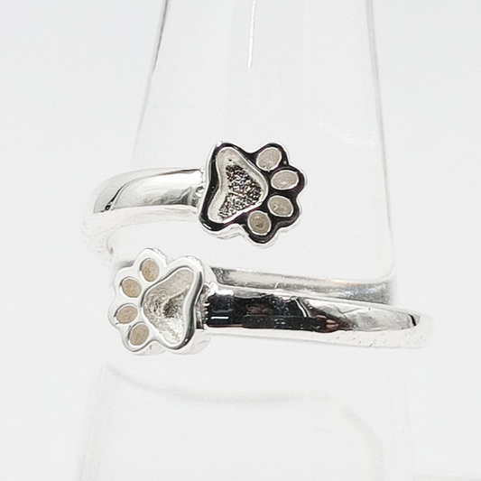 Dainty Double Paw Ring - 6 mm Paws