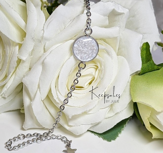 Stainless steel bracelet 12 mm stone - 5.5-7.5 inches long