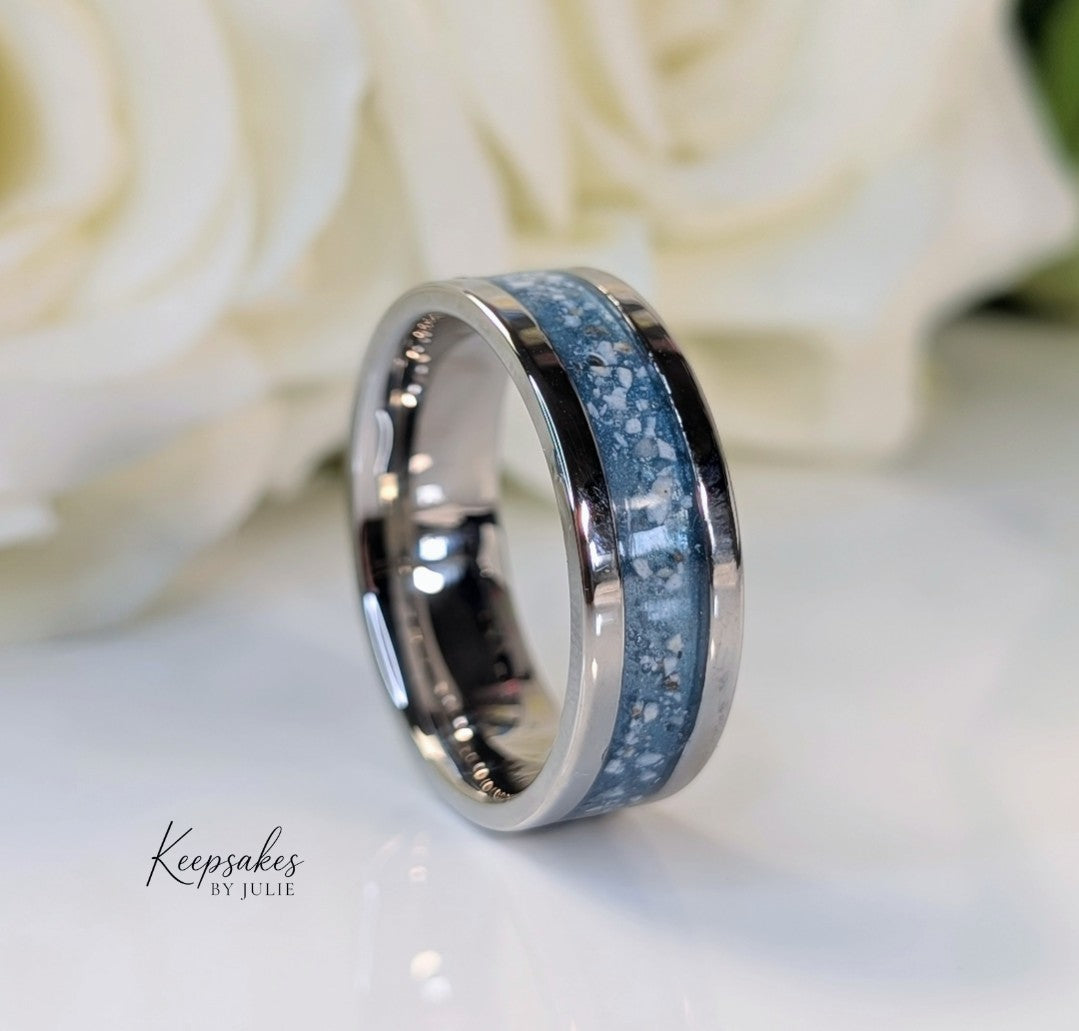 Stainless steel 8mm channel ring