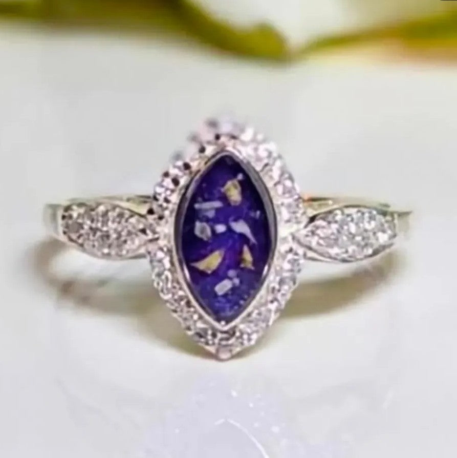 Dainty Marquise Halo ring - 4x8mm