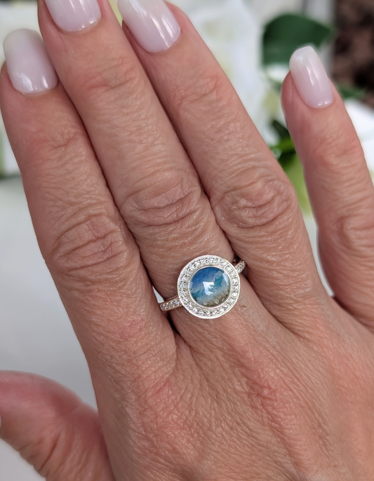 Round Halo ring - 8mm bezel
