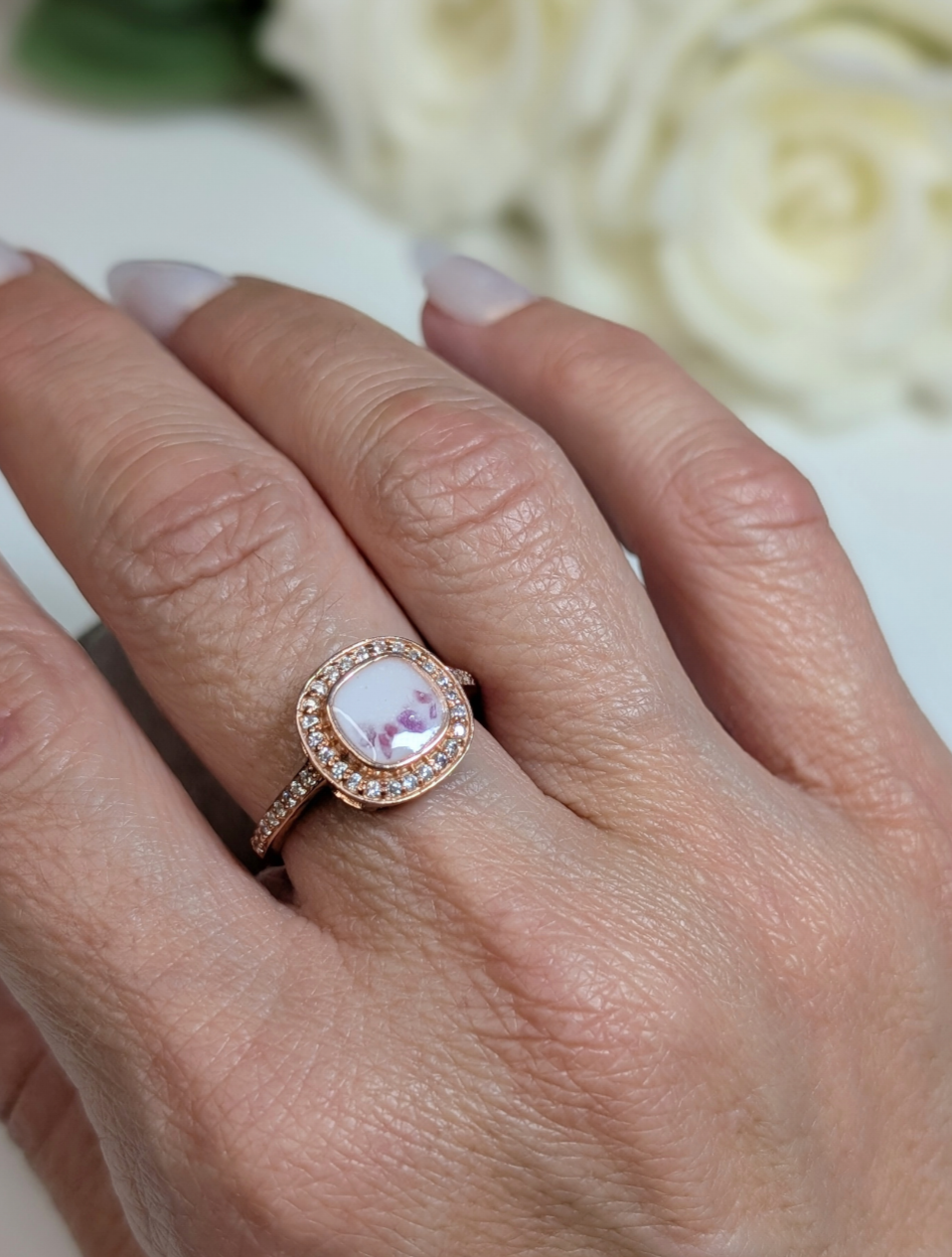 Cushion Halo ring - 7mm bezel
