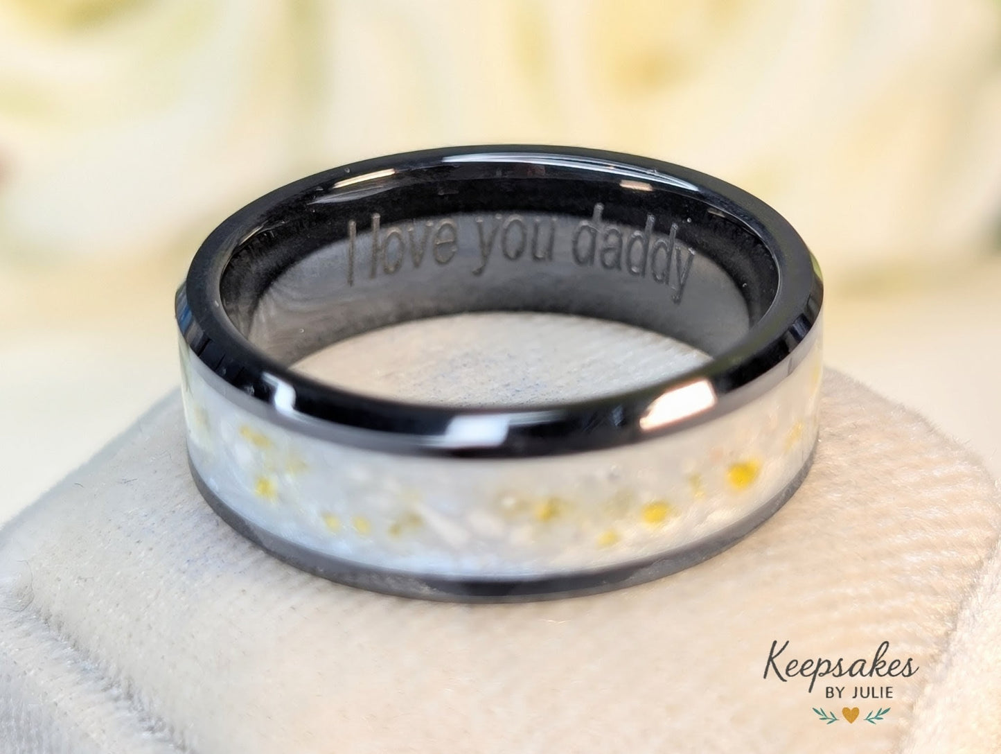 Black 8mm Ceramic Channel ring