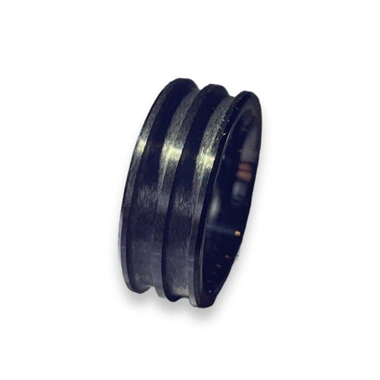 Black 8mm Ceramic Double Channel ring