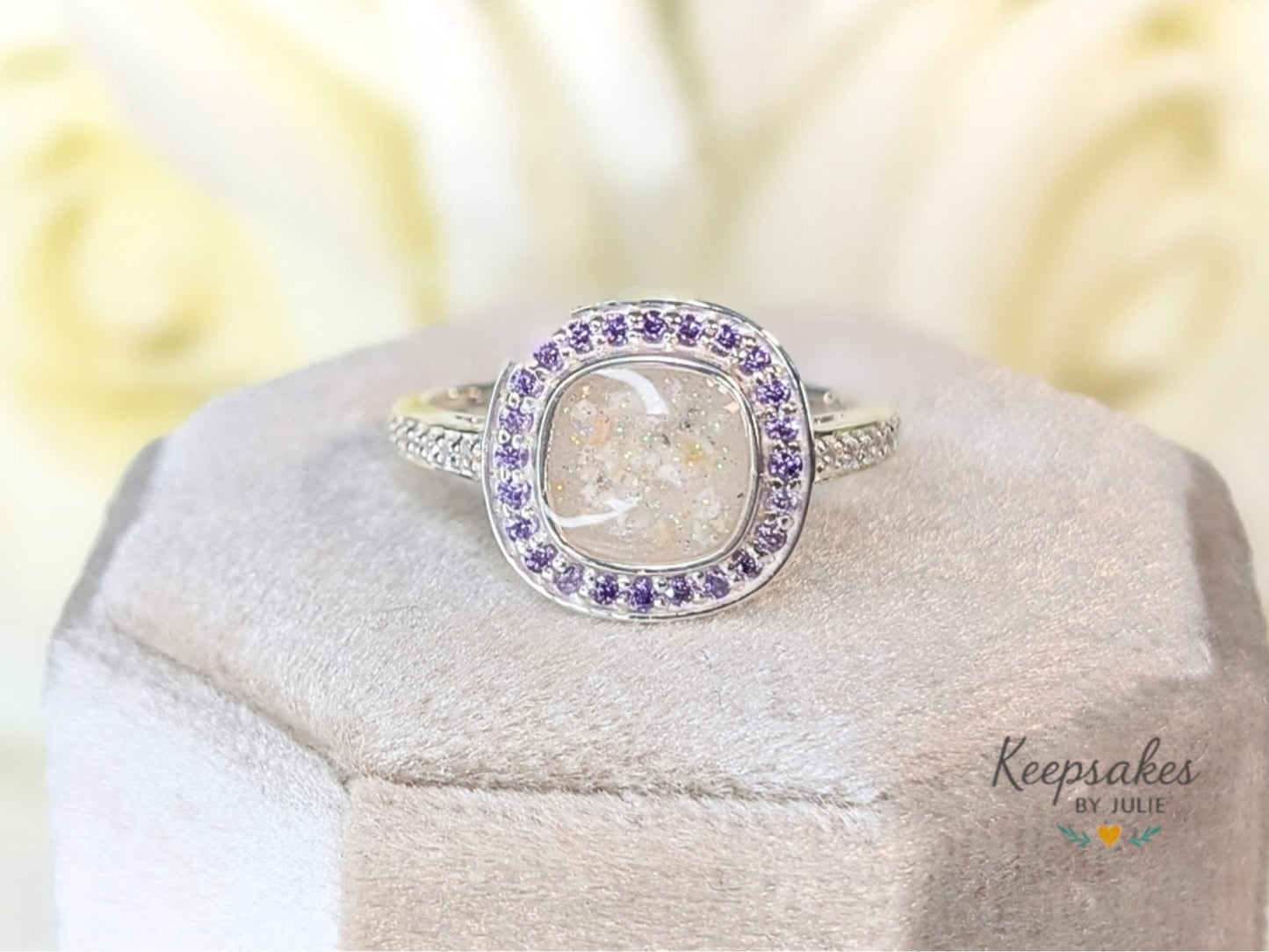 Cushion Halo ring - 7mm bezel