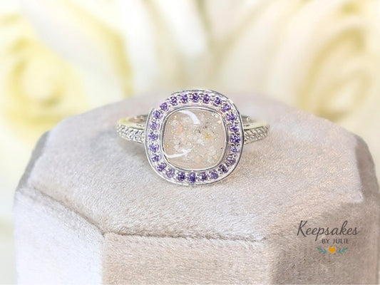 Cushion Halo ring - 7mm bezel
