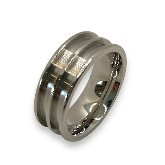 Stainless steel 8mm Double Channel ring