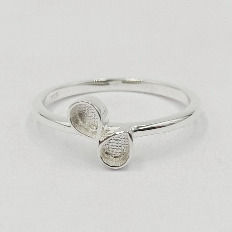 Dainty Double Pear Ring - 3x4 mm Pear Shape