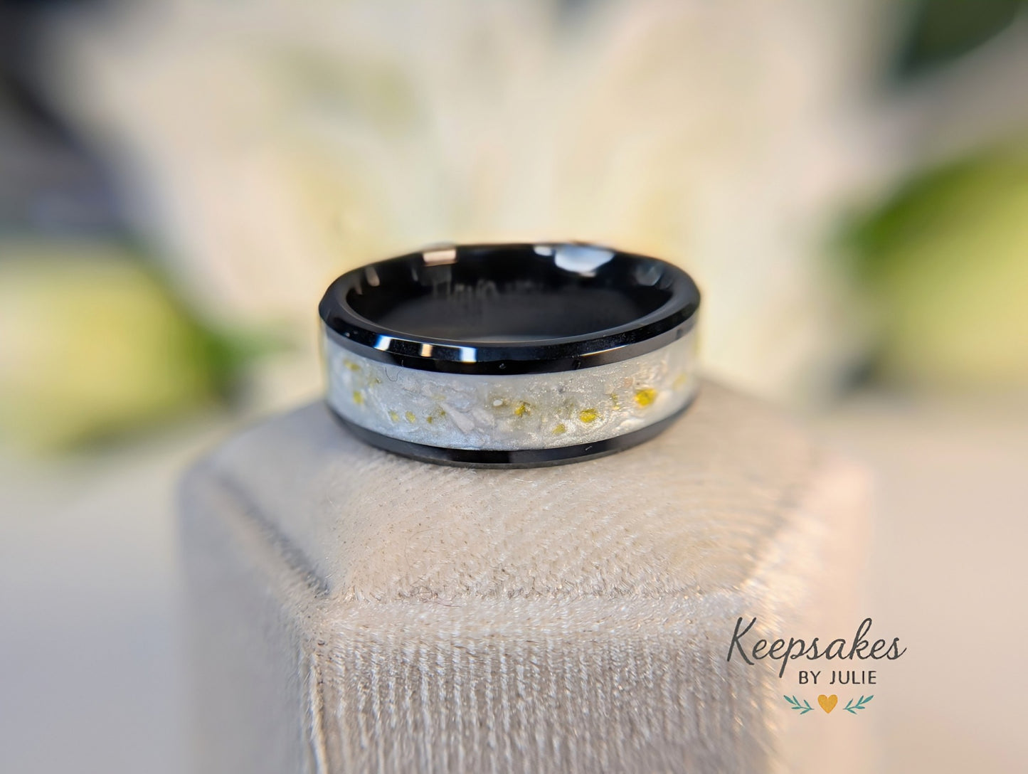 Black 8mm Ceramic Channel ring