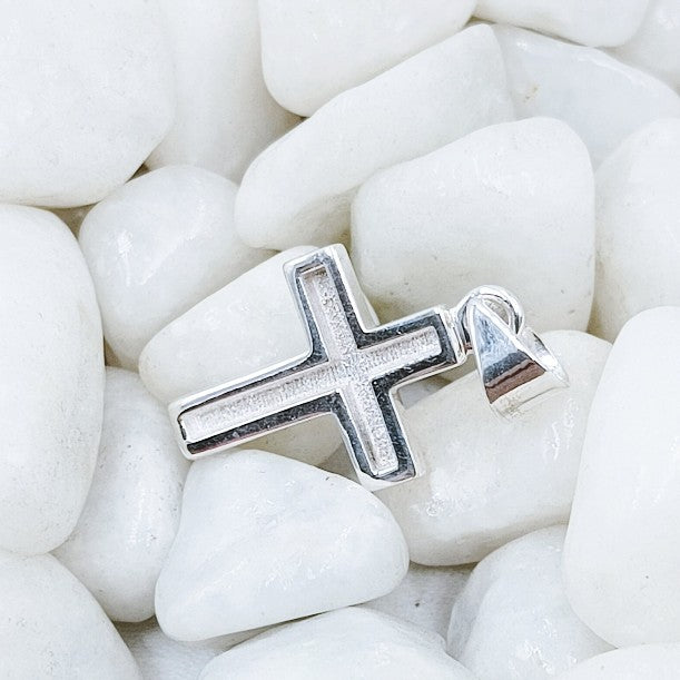 Cross Pendant with 18"chain - 14x18 mm Sterling Silver