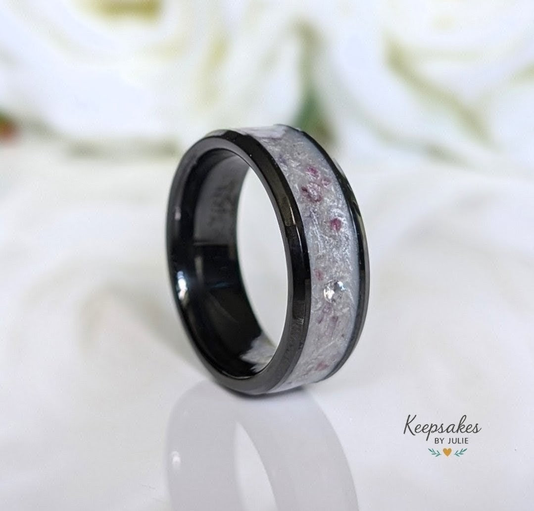 Black 8mm Ceramic Channel ring