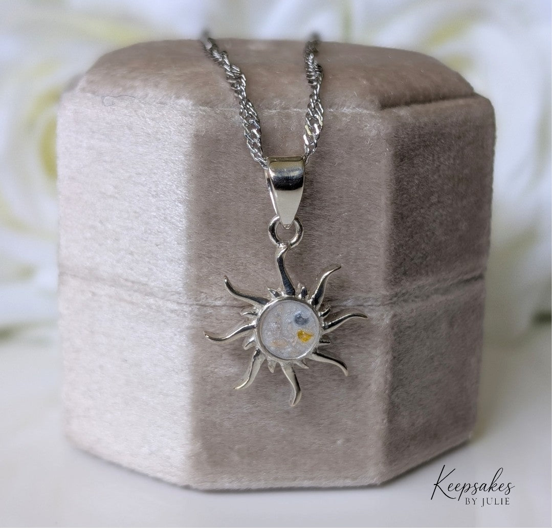 The Little Sunshine Pendant with Chain - 5mm Bezel Sterling Silver