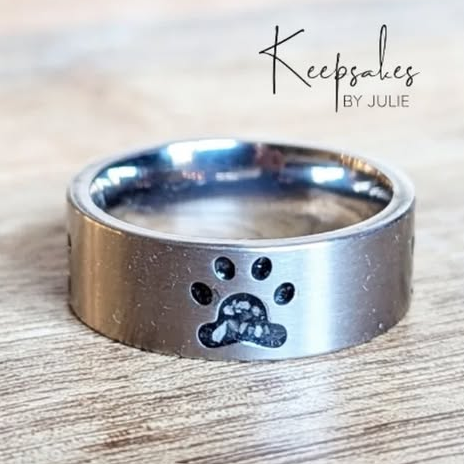 Paw print ring 8 mm