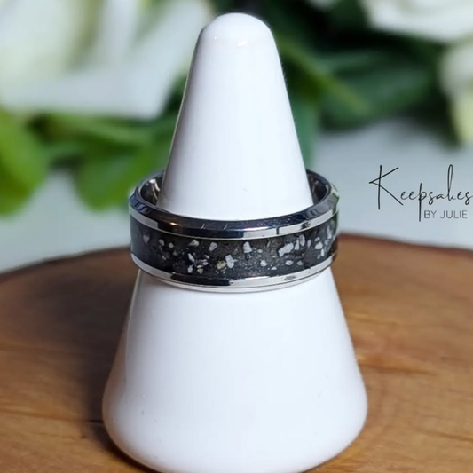 Stainless steel 8mm channel ring