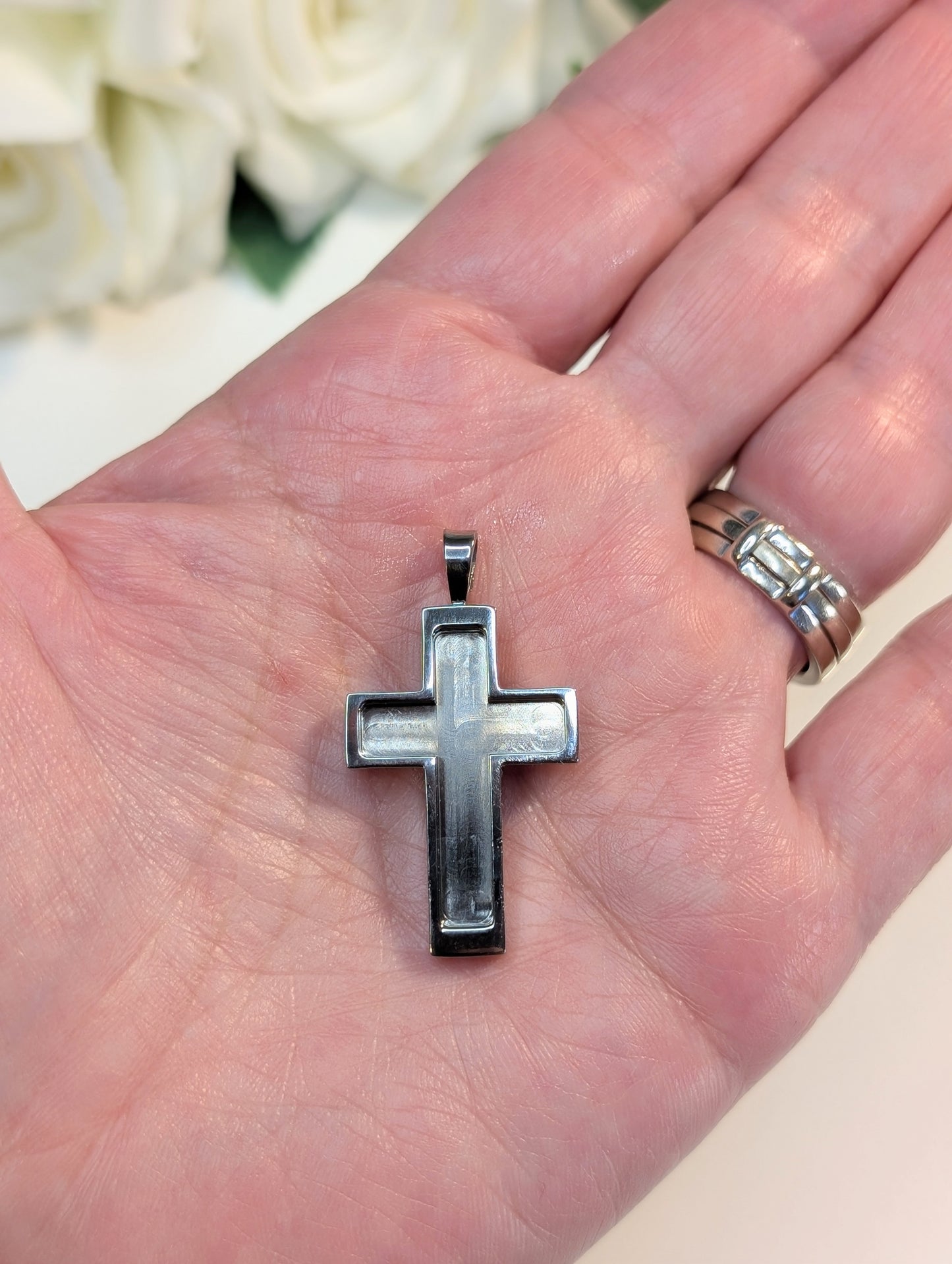 Titanium Cross Pendant 20x36mm - chain included