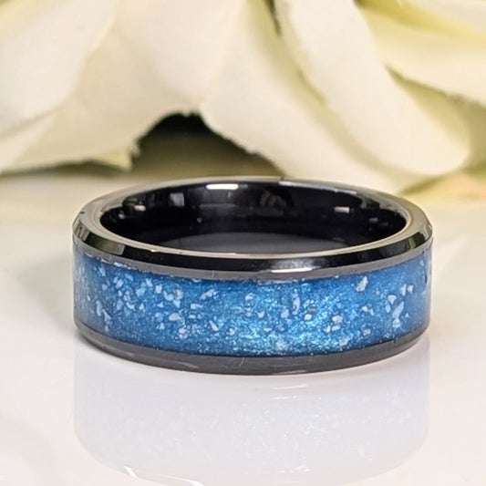 Black 8mm Ceramic Channel ring