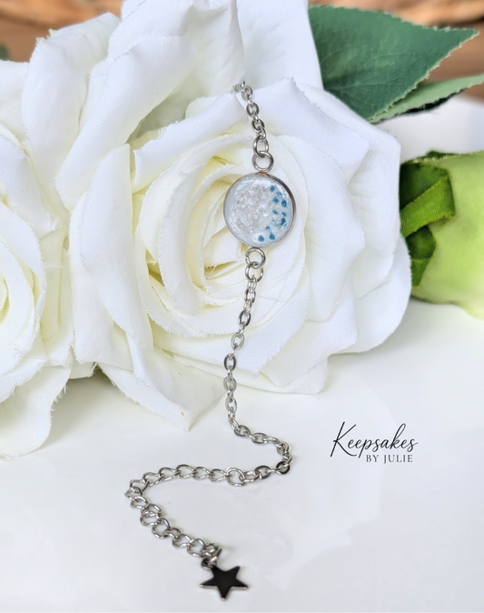 Stainless steel bracelet 12 mm stone - 5.5-7.5 inches long