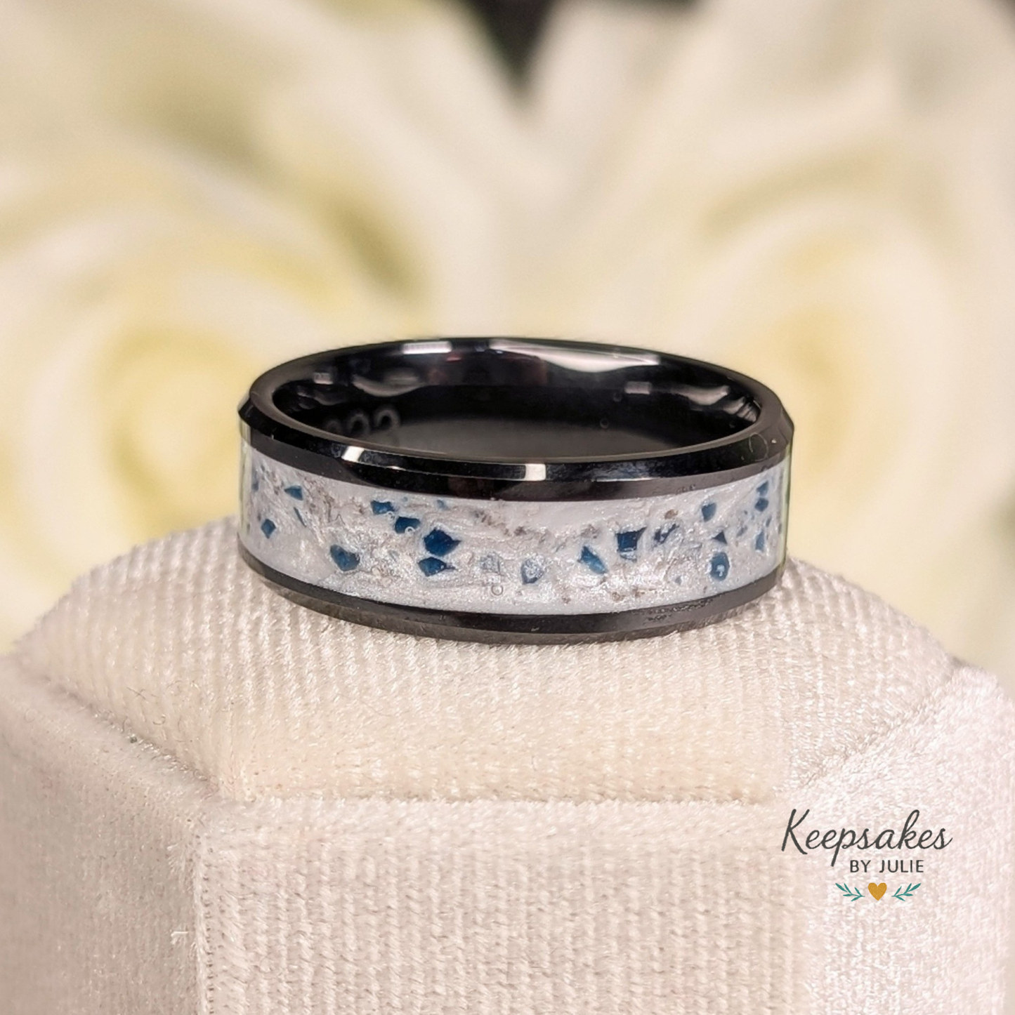Black 8mm Ceramic Channel ring