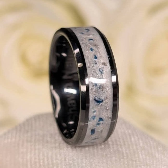 Black 8mm Ceramic Channel ring