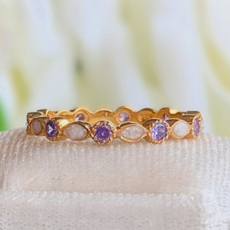 Full Marquise Birthstone Stackable ring