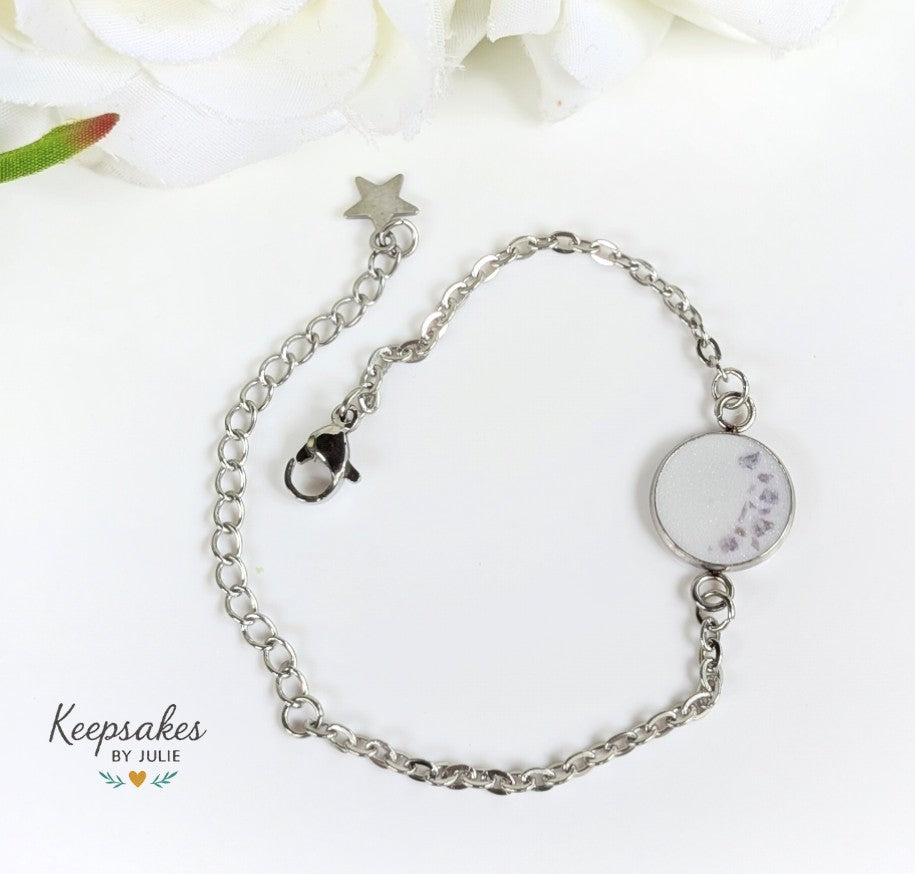 Stainless steel bracelet 12 mm stone - 5.5-7.5 inches long
