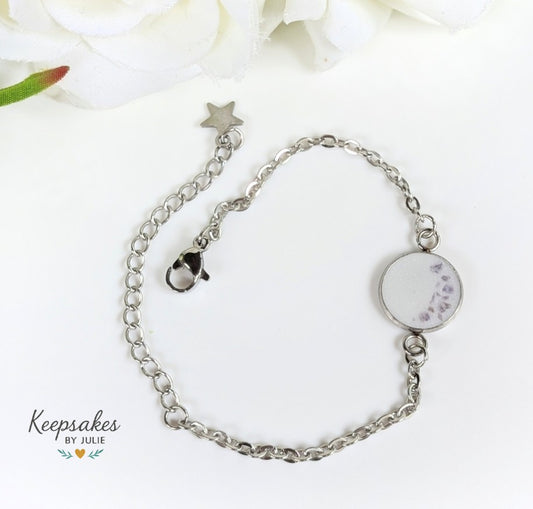 Stainless steel bracelet 12 mm stone - 5.5-7.5 inches long