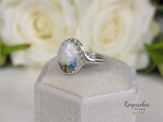 Oval Crown Ring - 10x14 mm Sterling Silver